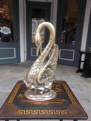 American Brass Preening Swan Doorstop, Circa 1890