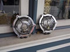 Pair of American Polished Aluminum Bulls Eye Nautical Wall Lights, 20th Century