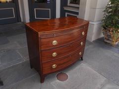 English Mahogany Bow Front Brushing Slide Chest of Drawers, Circa 1790