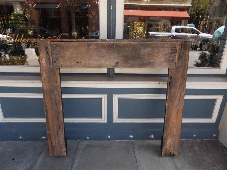 Charleston Cypress and Heart Pine Mantel With Starburst Motif. Circa