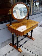 Viennese Flame Birch Veneer and Ebony Ormolu Dressing Table, Circa 1820