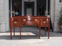 American Mahogany Reverse Serpentine Inlaid Candelabra Sideboard, Circa 1790