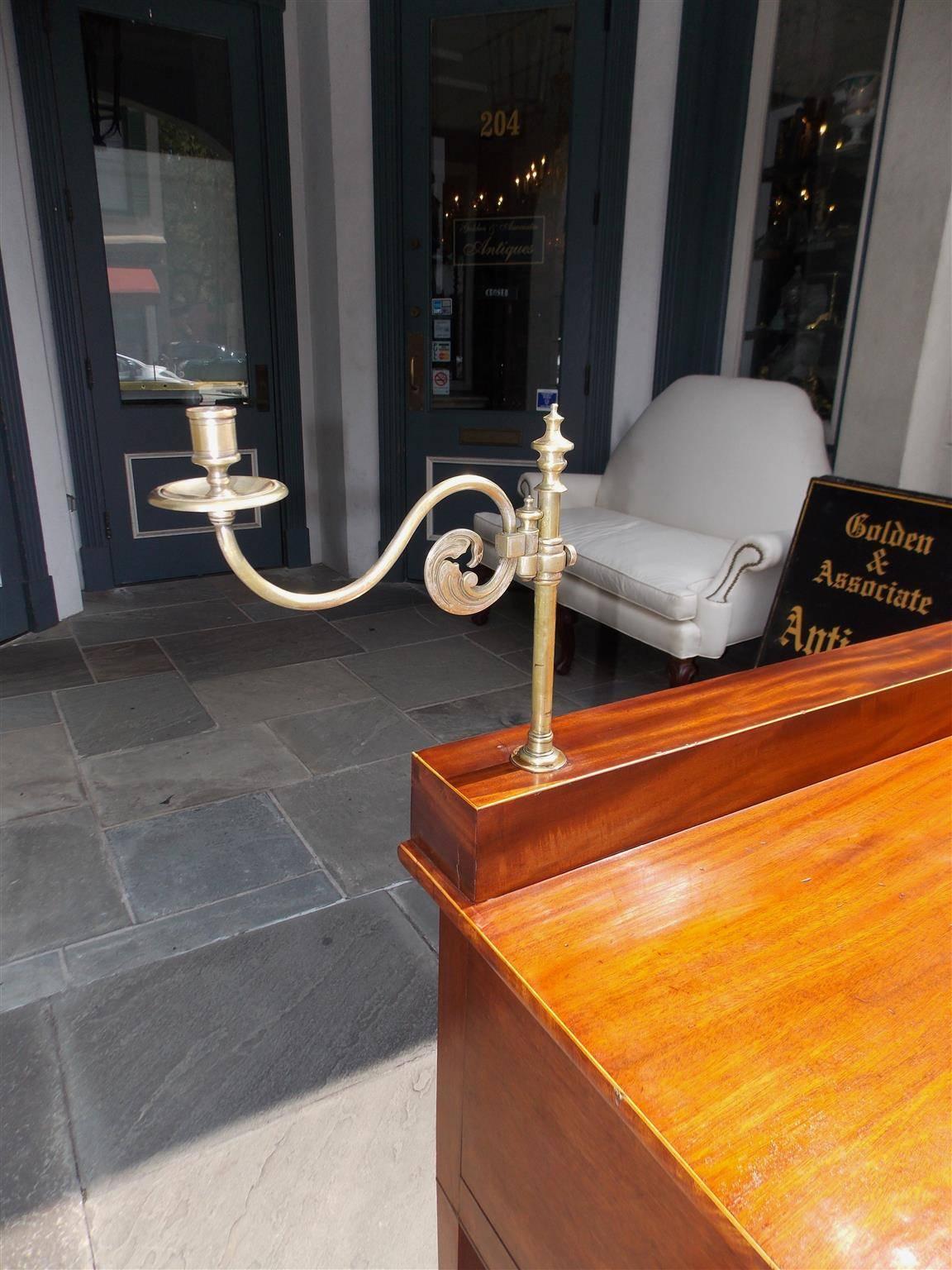 Late 18th Century American Mahogany Reverse Serpentine Inlaid Candelabra Sideboard, Circa 1790 For Sale