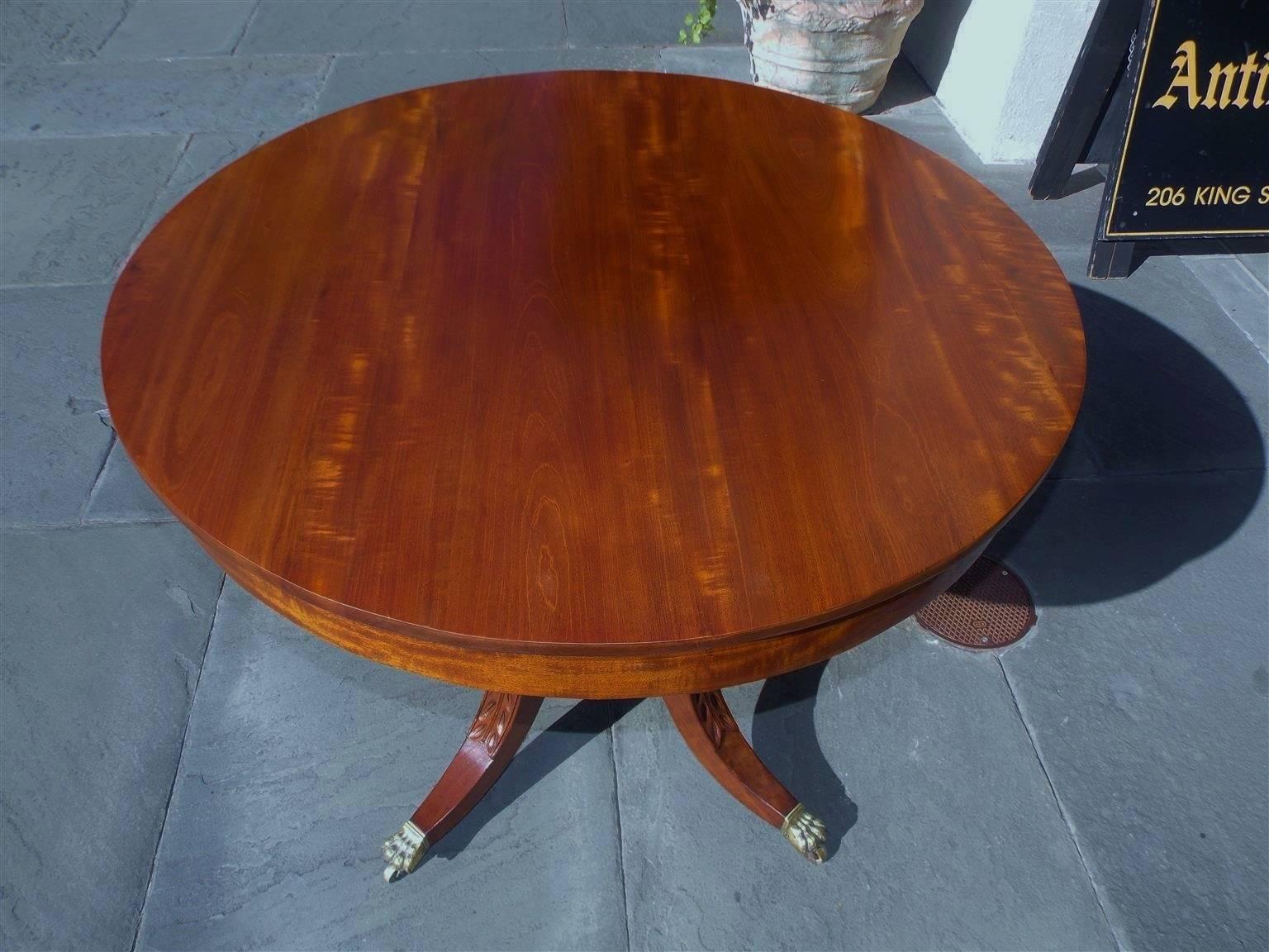 American Federal Mahogany Pedestal Drum Table, Boston, Circa 1830 1