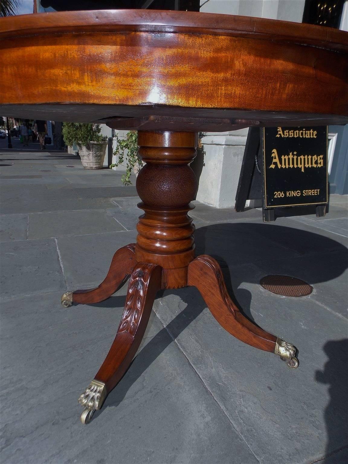 American Federal Mahogany Pedestal Drum Table, Boston, Circa 1830 4
