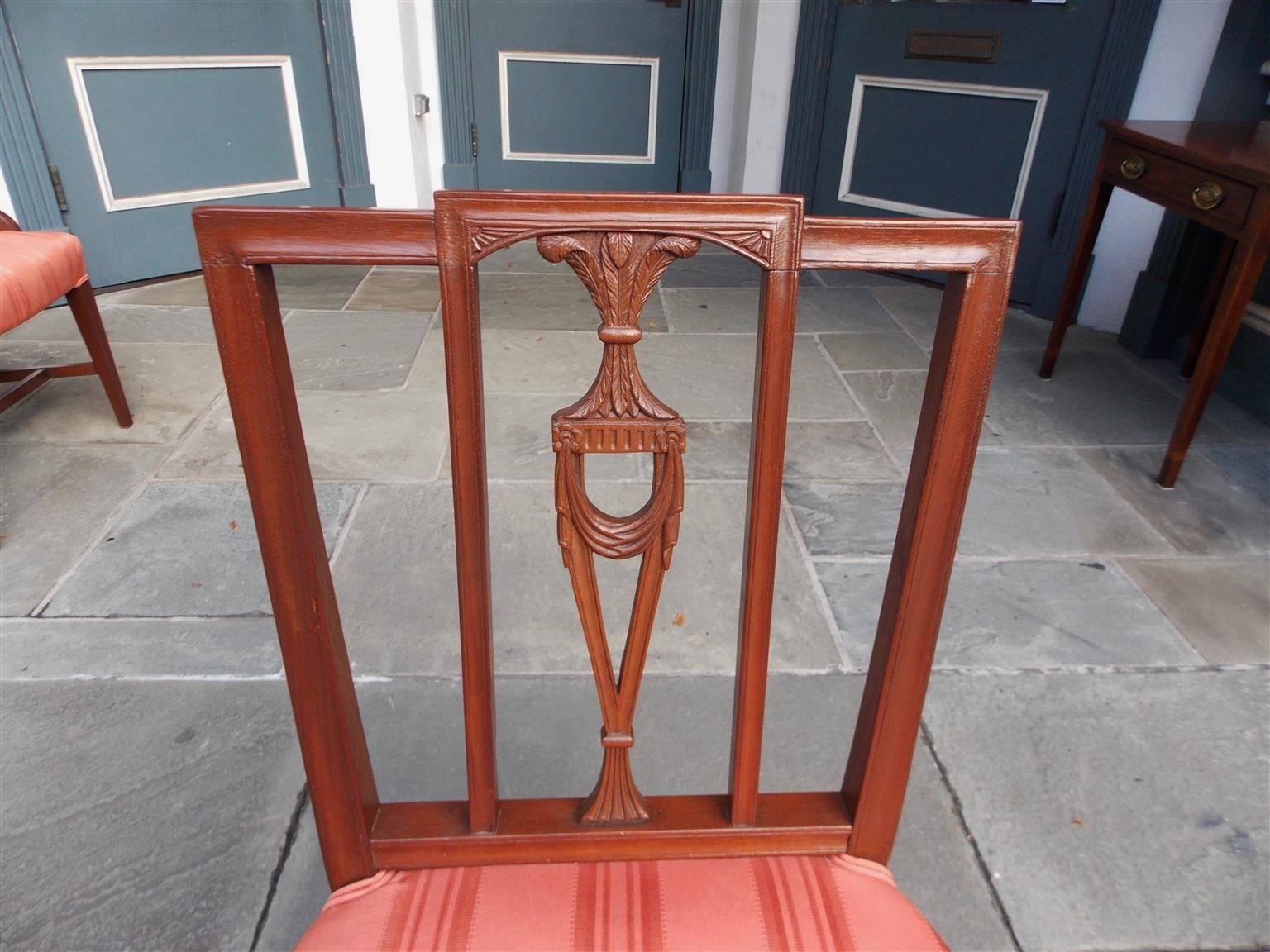 American Charleston Mahogany Upholstered Arm & Side Chair, Circa 1790 1