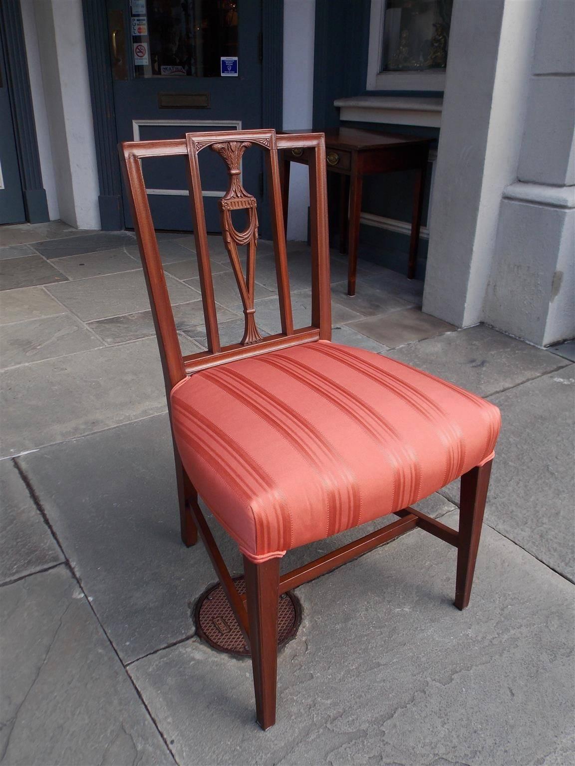 Late 18th Century American Charleston Mahogany Upholstered Arm & Side Chair, Circa 1790