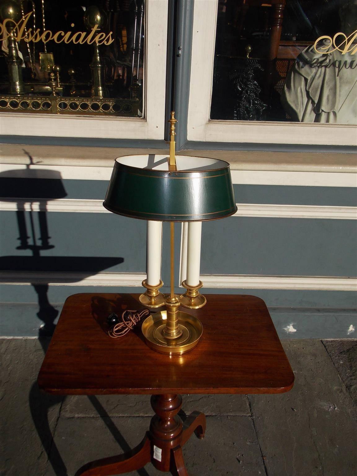 Louis Philippe French Brass & Tole Bouillotte Lamp, Circa 1820
