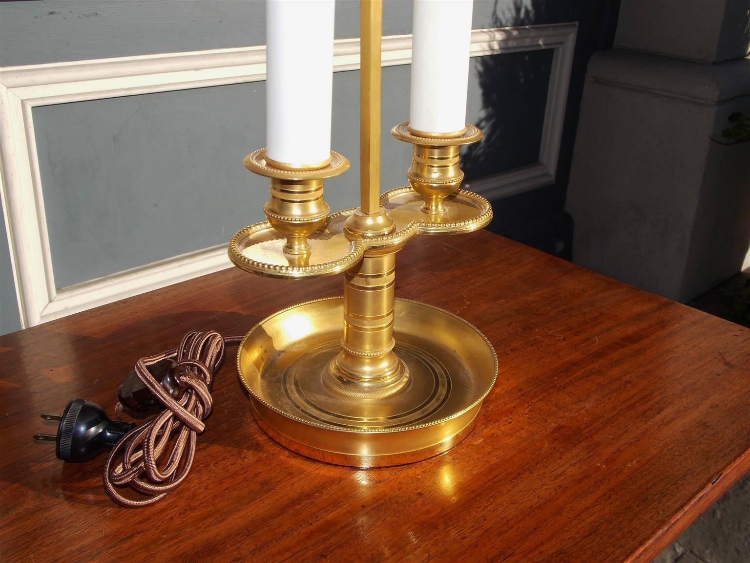 French Brass & Tole Bouillotte Lamp, Circa 1820 2