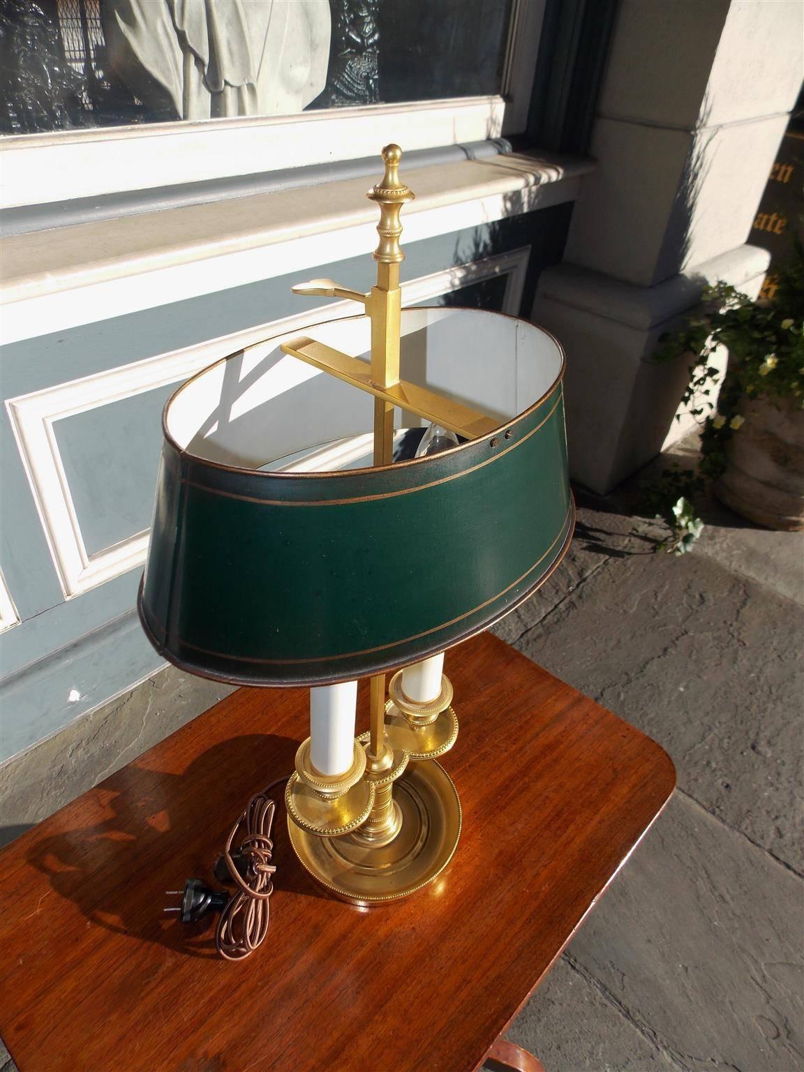 French Brass & Tole Bouillotte Lamp, Circa 1820 1