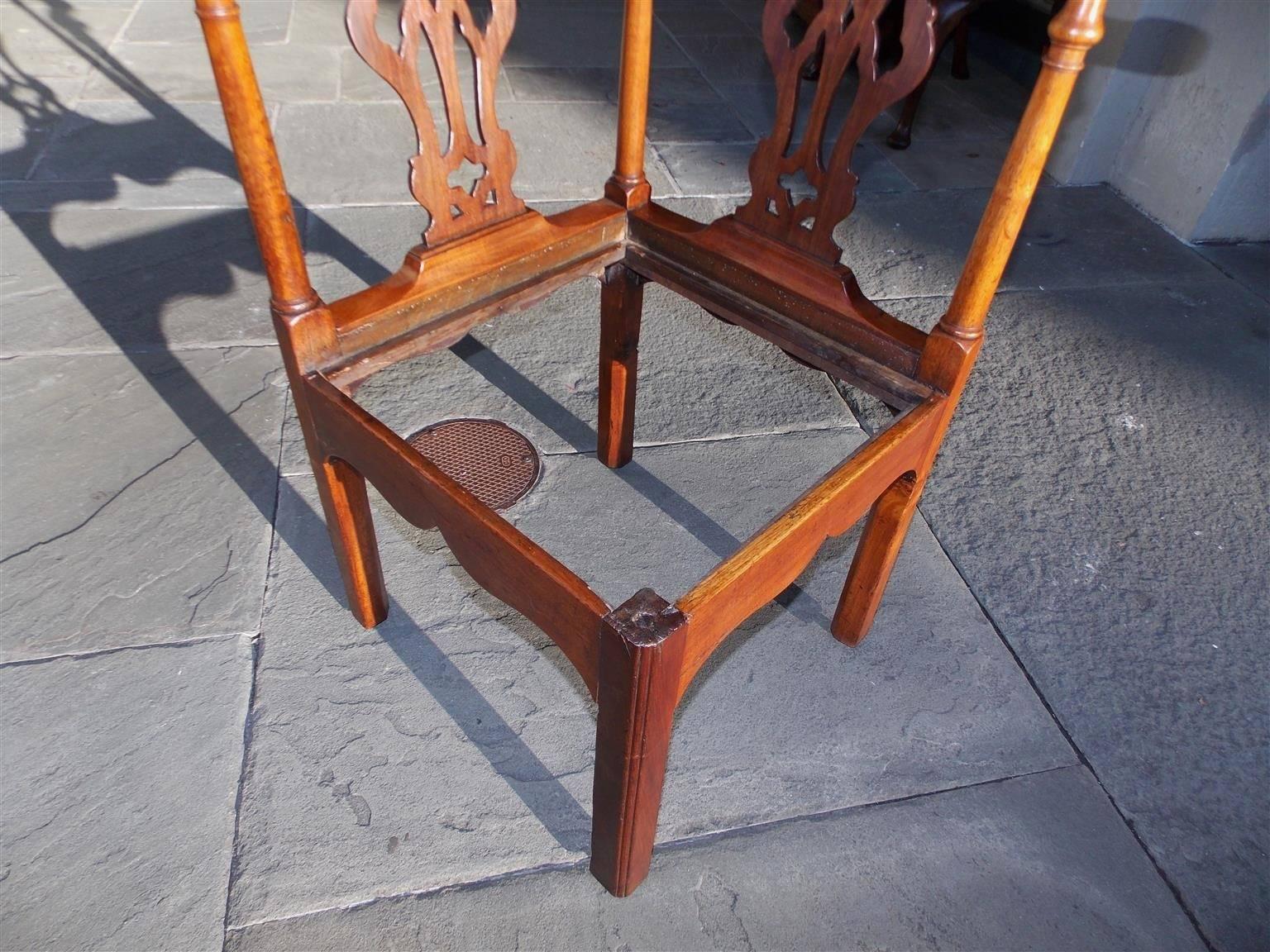 English Chippendale Mahogany Upholstered Corner Chair, Circa 1770 2