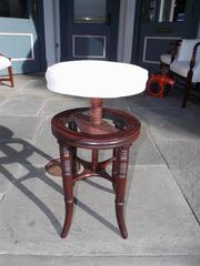 English Regency Mahogany Upholstered Piano Stool, Circa 1810