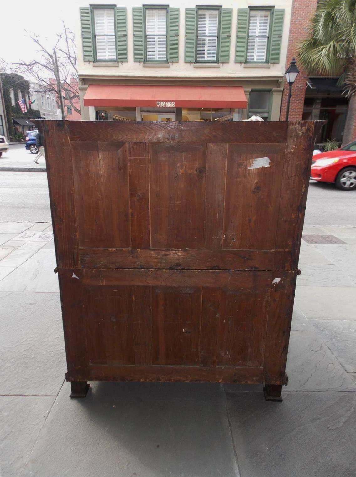 English Oak Military Campaign Two-Piece Cabinet, Circa 1800 3