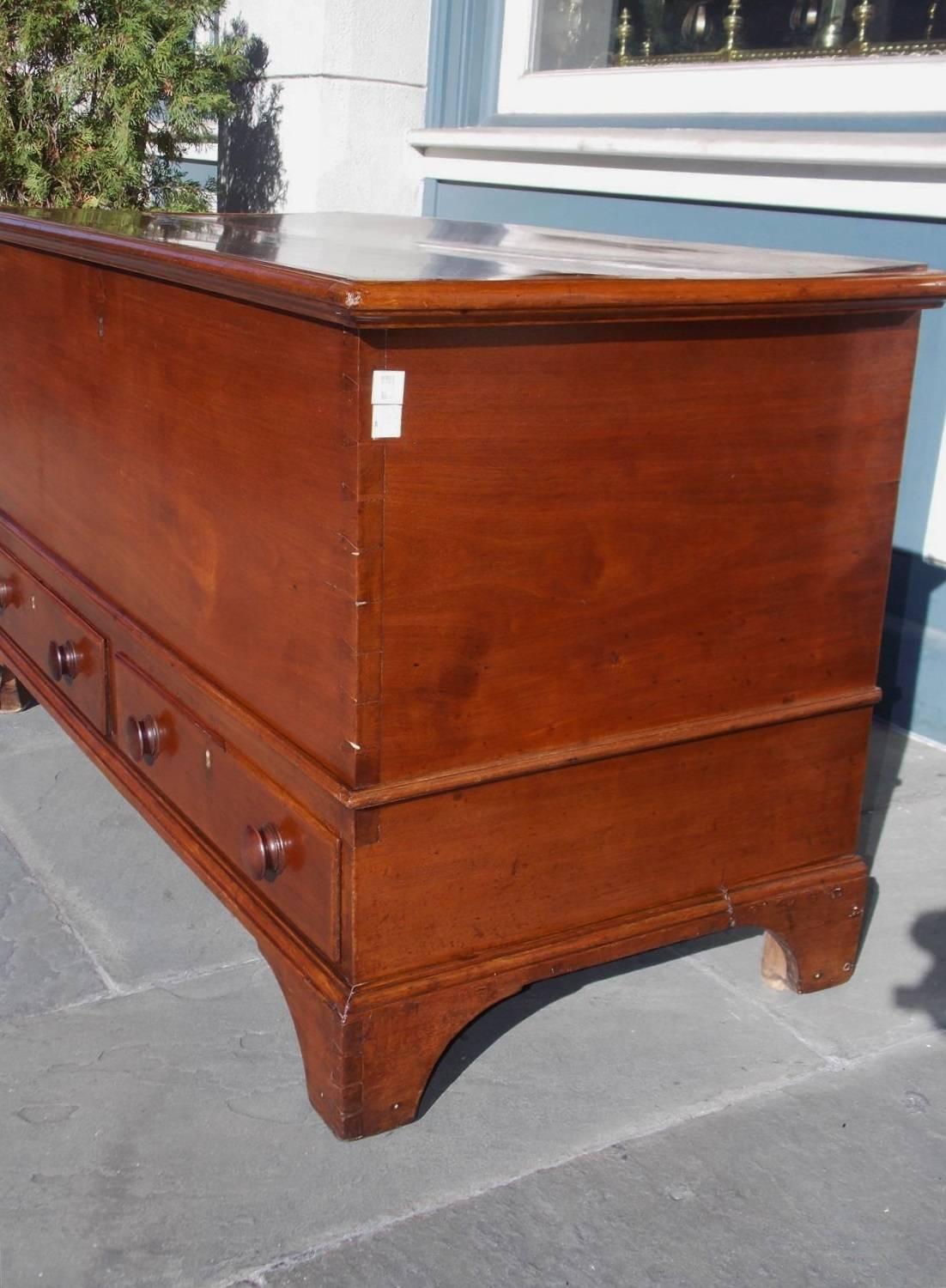 Late 18th Century American Chippendale Walnut Exposed Dovetail Blanket Chest, Circa 1770