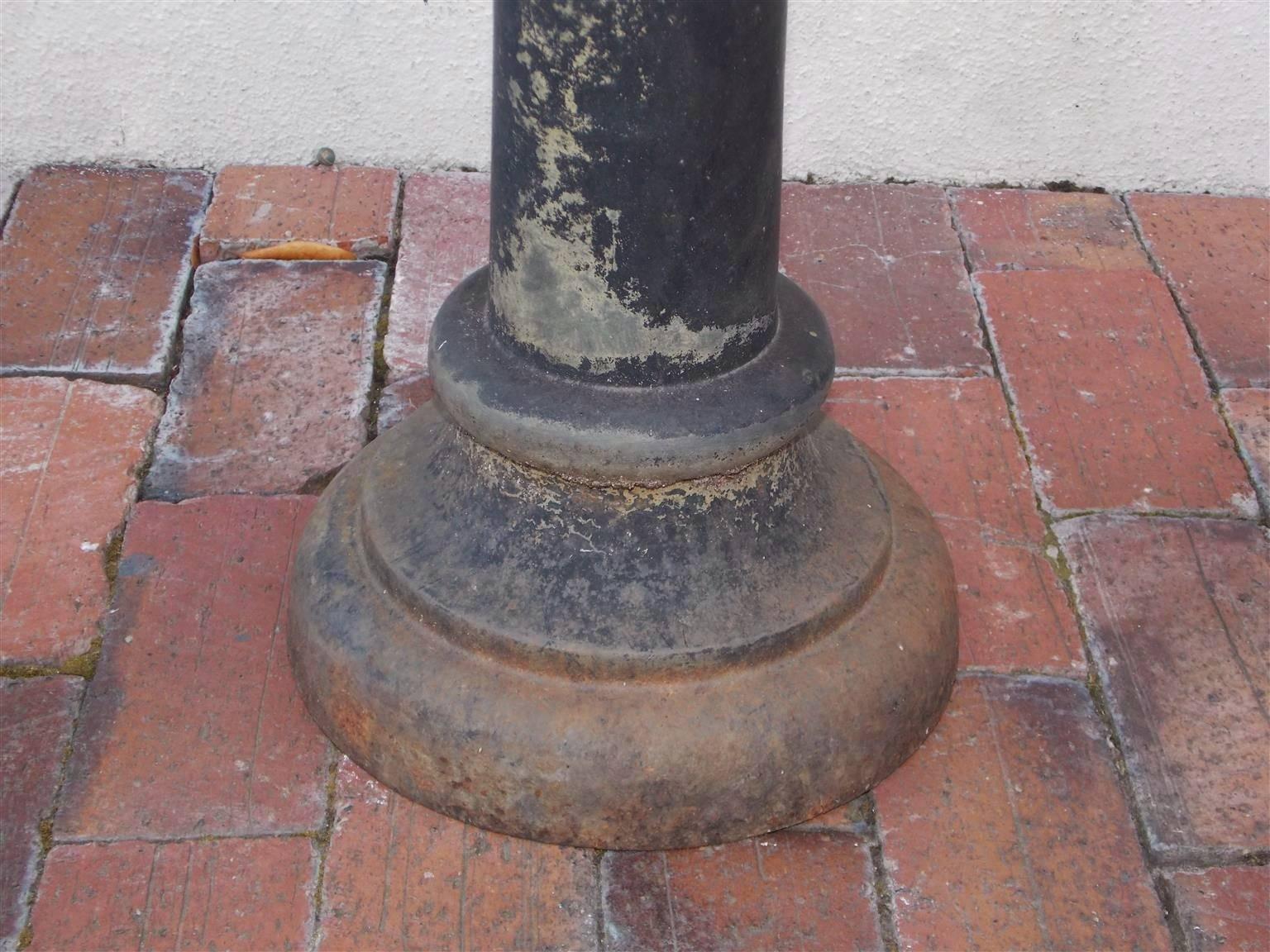 American Cast Iron Sun Dial on Floral Pedestal, Circa 1840 5
