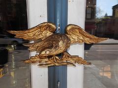 American Gilt Carved Wood and Gesso Perched Eagle, Circa 1830