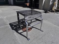 English Polished Steel and Nickel Silver Footman Trivet, Circa 1815