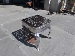 English Polished Steel and Nickel Silver Footman Trivet, Circa 1840