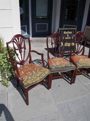 Set of Six American Mahogany Shield Back Dining Room Chairs, N.Y, Circa 1820