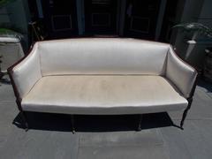 American Mahogany Sheraton Style Upholstered Sofa, Circa 1880