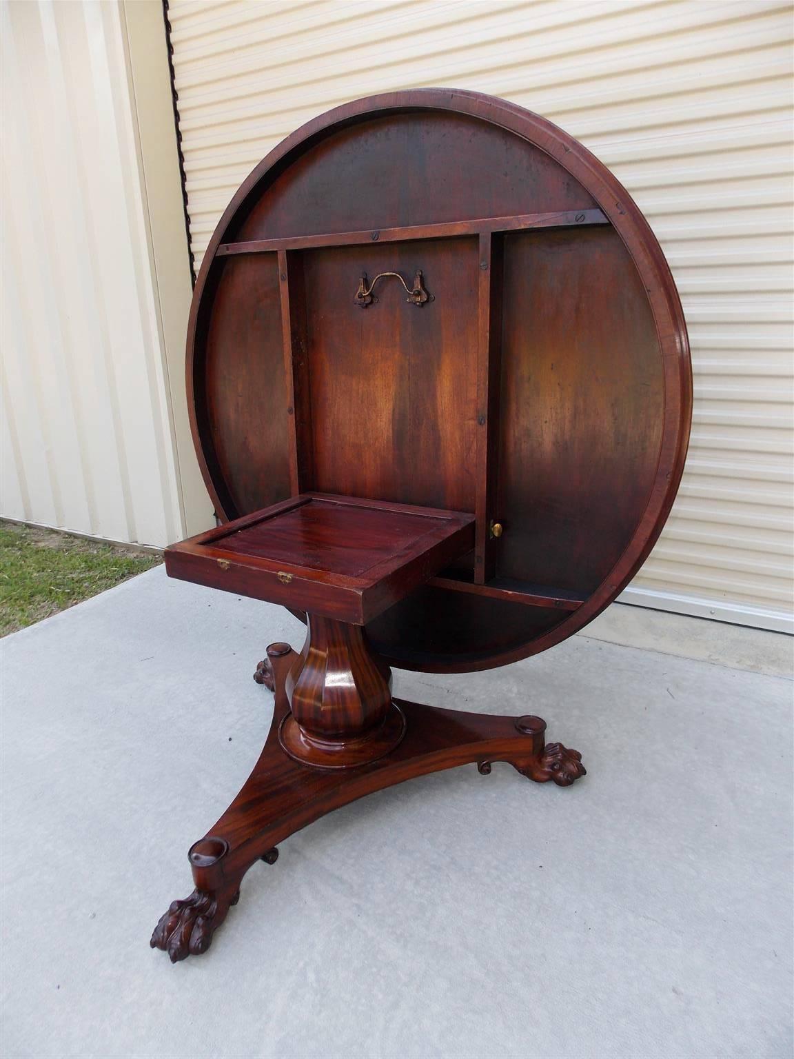 English Regency Mahogany Tilt-Top Center Table with Paw Feet, Circa 1815 For Sale 1