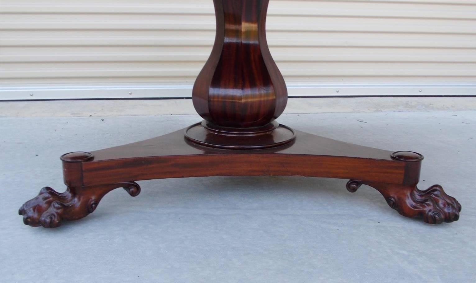 English Regency Mahogany Tilt-Top Center Table with Paw Feet, Circa 1815 For Sale 3