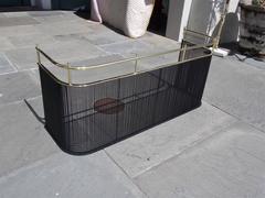 American Brass & Wrought Iron Acorn Gallery Fire Place Screen, Circa 1820