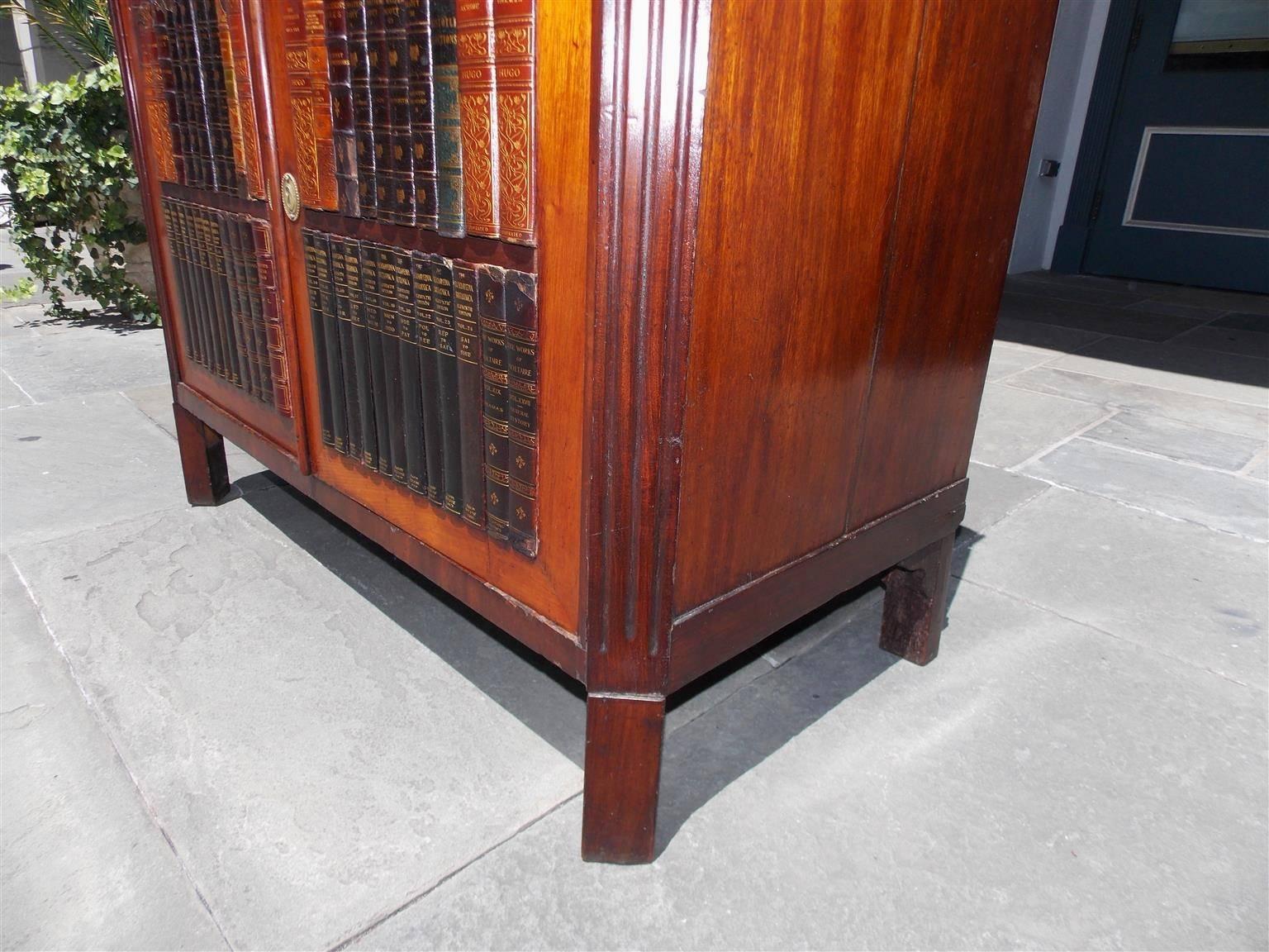 English Regency Mahogany Marble-Top Bookcase Cabinet, Circa 1815 For Sale 2
