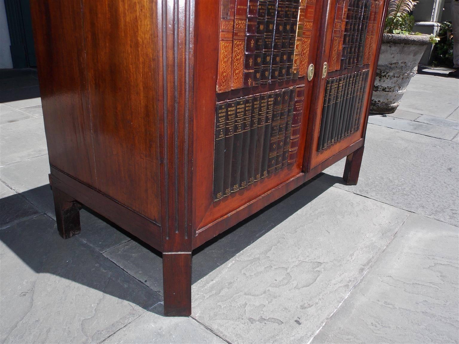 English Regency Mahogany Marble-Top Bookcase Cabinet, Circa 1815 For Sale 1