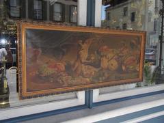 German Oil on Canvas Framed Monkey and Dog Still Life, R. Kossmaly, Circa 1870