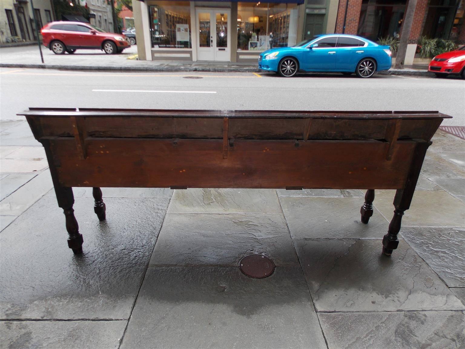 English Oak Three-Drawer Floral Inlaid Scalloped Console, Circa 1770 For Sale 2