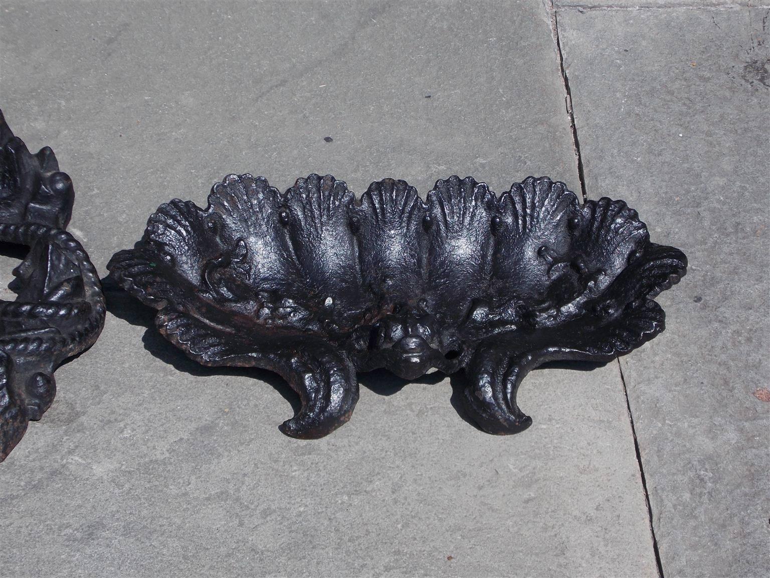 Mid-19th Century American Cast Iron Nautical Anchor and Dolphin Motif Umbrella Stand, Circa 1850 For Sale