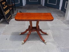 Englischer Regency-Spieltisch aus gemasertem Veilchenholz und Ebenholz mit Intarsien und Scharnieren, um 1810