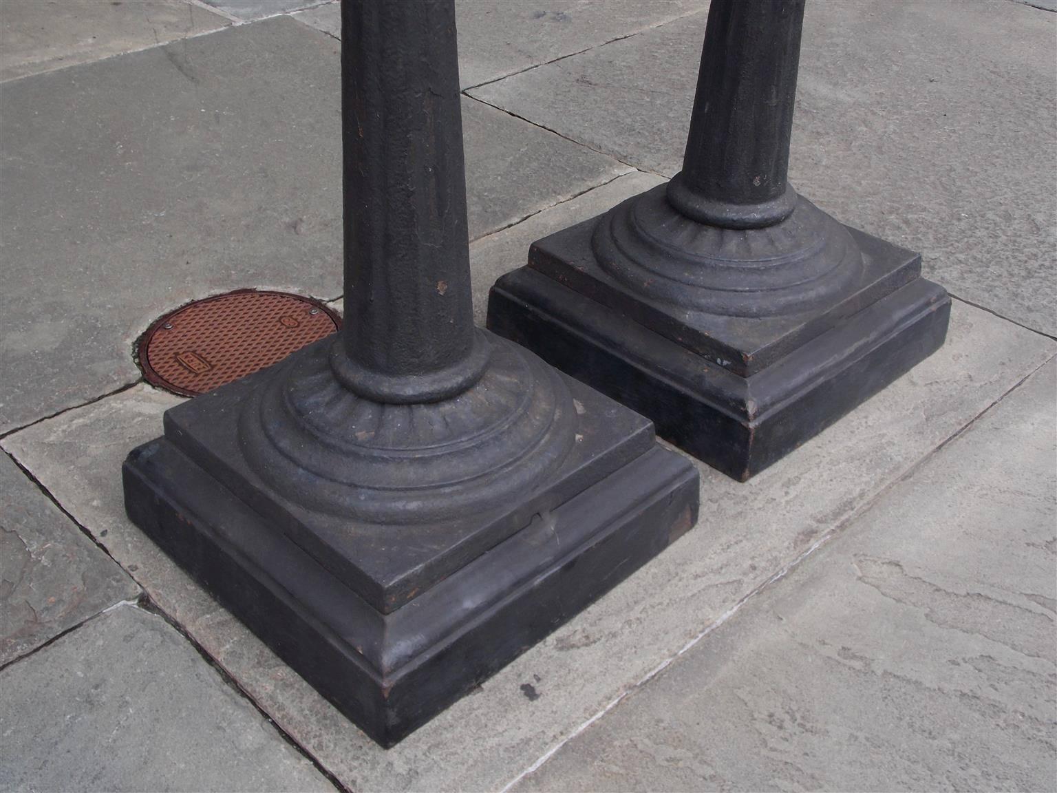 Pair of French Cast Iron and Painted Urn Garden Planters , Circa 1840 3