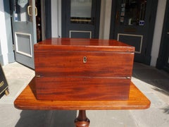 English Mahogany Military Campaign Brass Hinged Decanter Box, Circa 1820