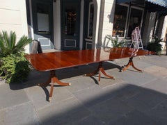English Regency Mahogany Three-Pedestal Dining Table, Circa 1830