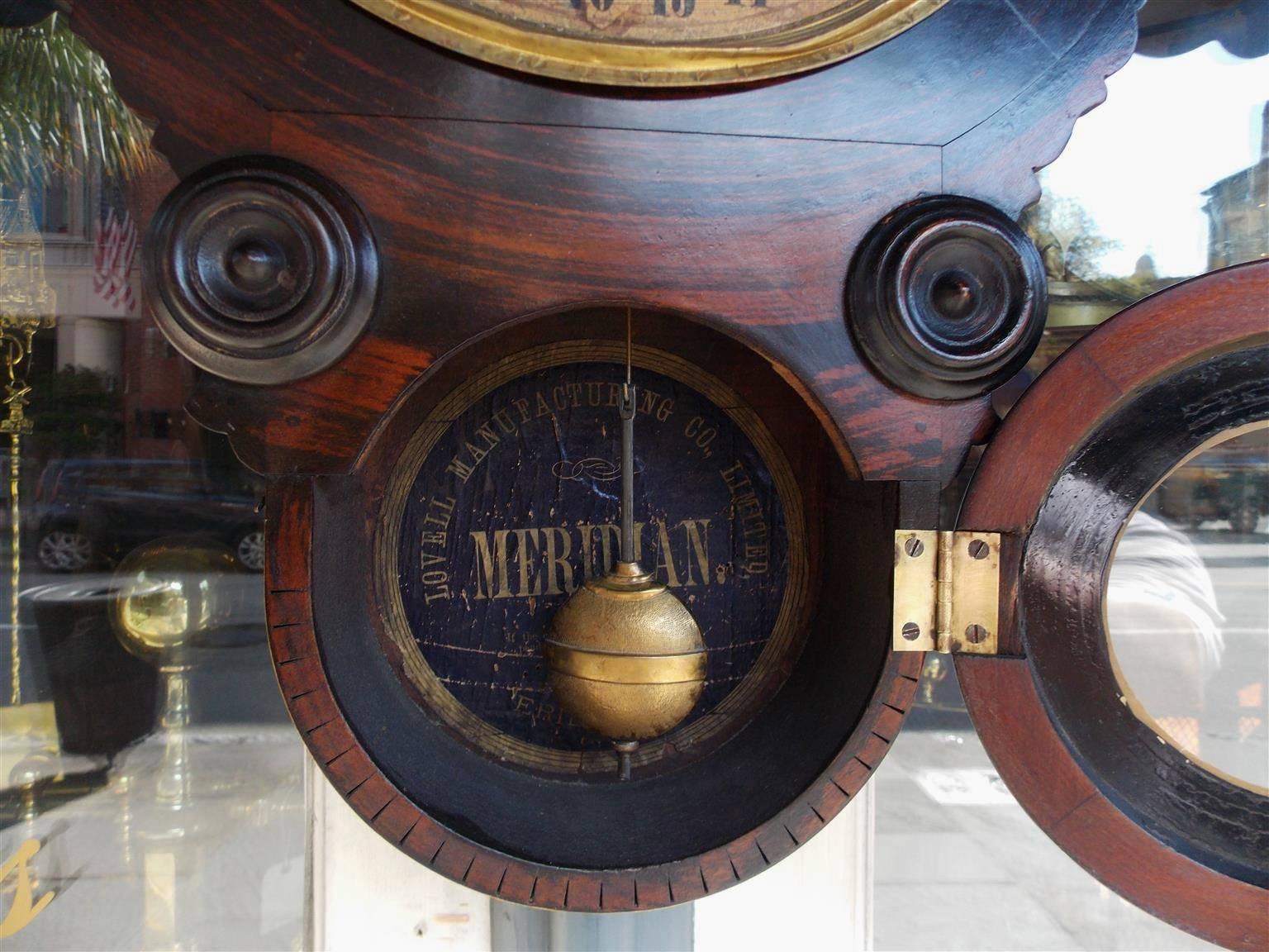 American Faux Painted Rosewood Calendar Clock, Lovell Manf Co, PA, Circa 1830 1