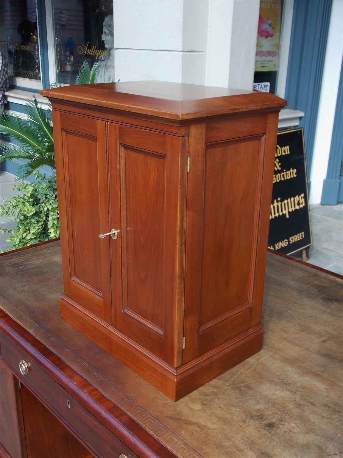 Hand-Carved American Walnut Blind Door Display Cabinet, Circa 1880