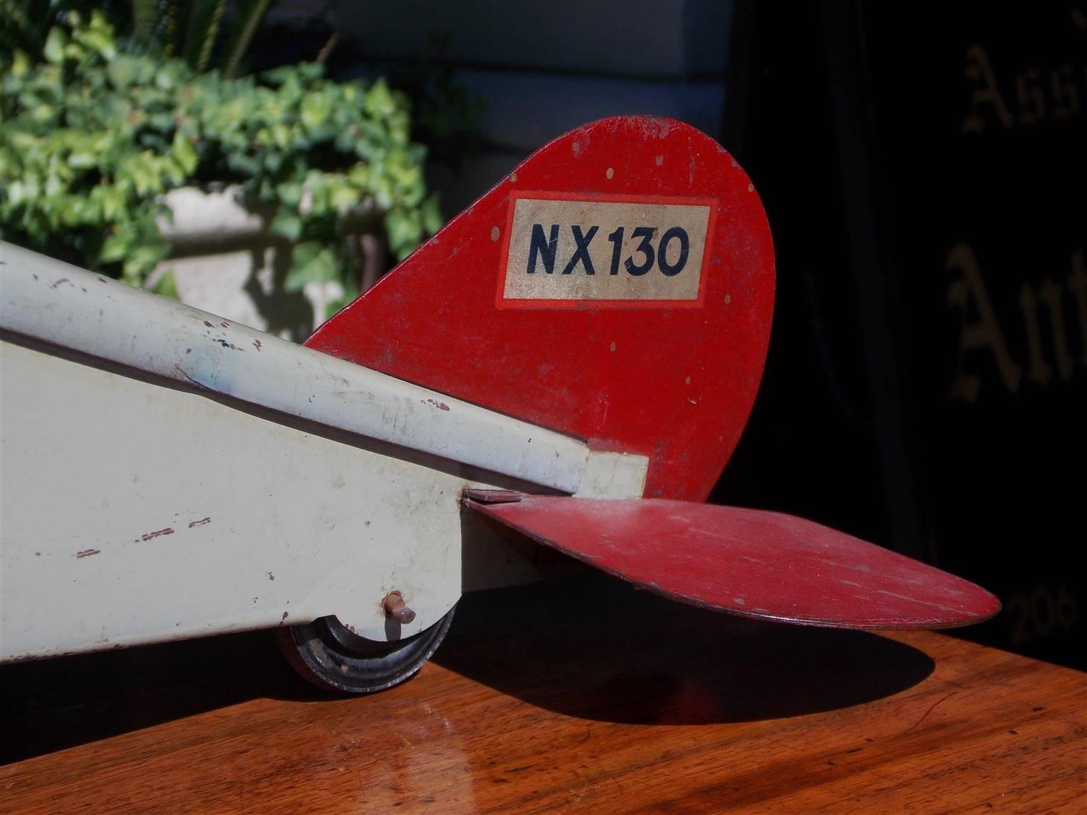 Hand-Crafted American Painted Steel Toy Airplane Model, Steel Craft Murray, Circa 1920s