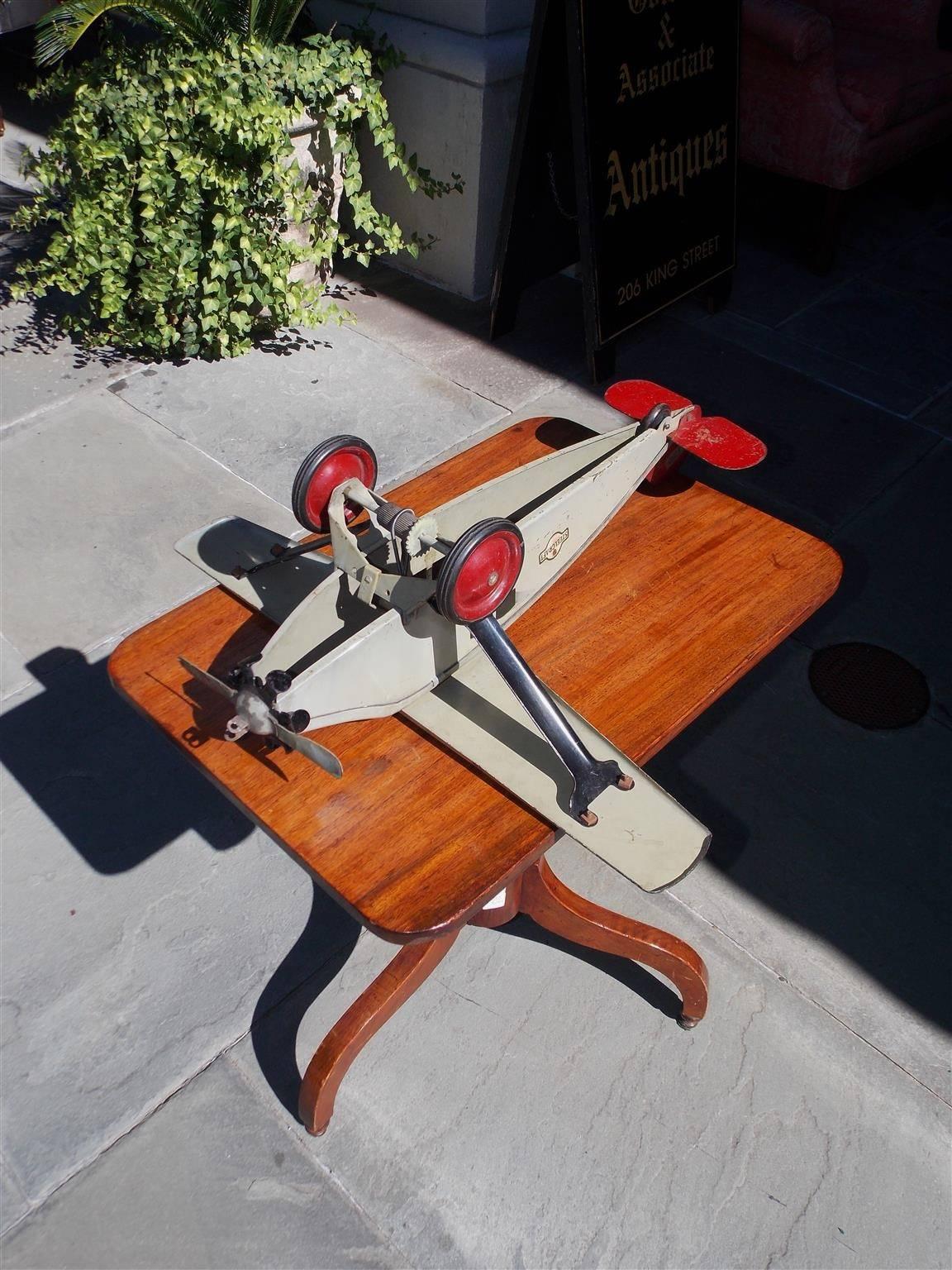 American Painted Steel Toy Airplane Model, Steel Craft Murray, Circa 1920s In Good Condition In Hollywood, SC