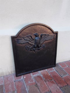 American Federal Cast Iron and Painted Eagle Fire Back, Circa 1820