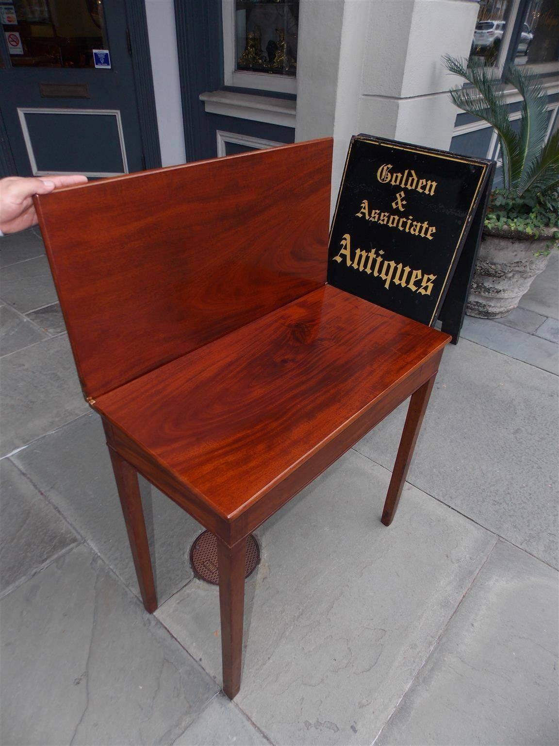 Mid-18th Century English Chippendale Mahogany Hinged Tea Table with a One Board Top, Circa 1760