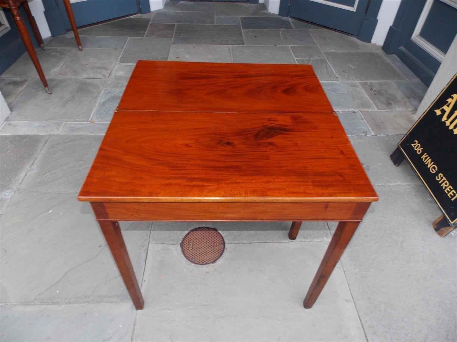 English Chippendale Mahogany Hinged Tea Table with a One Board Top, Circa 1760 1
