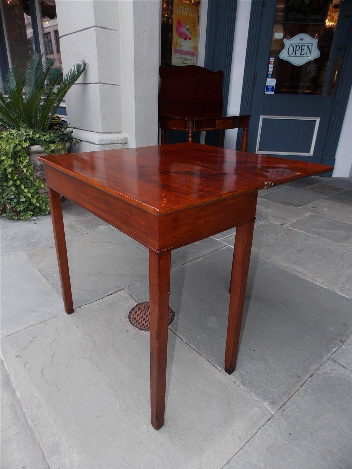 English Chippendale Mahogany Hinged Tea Table with a One Board Top, Circa 1760 3