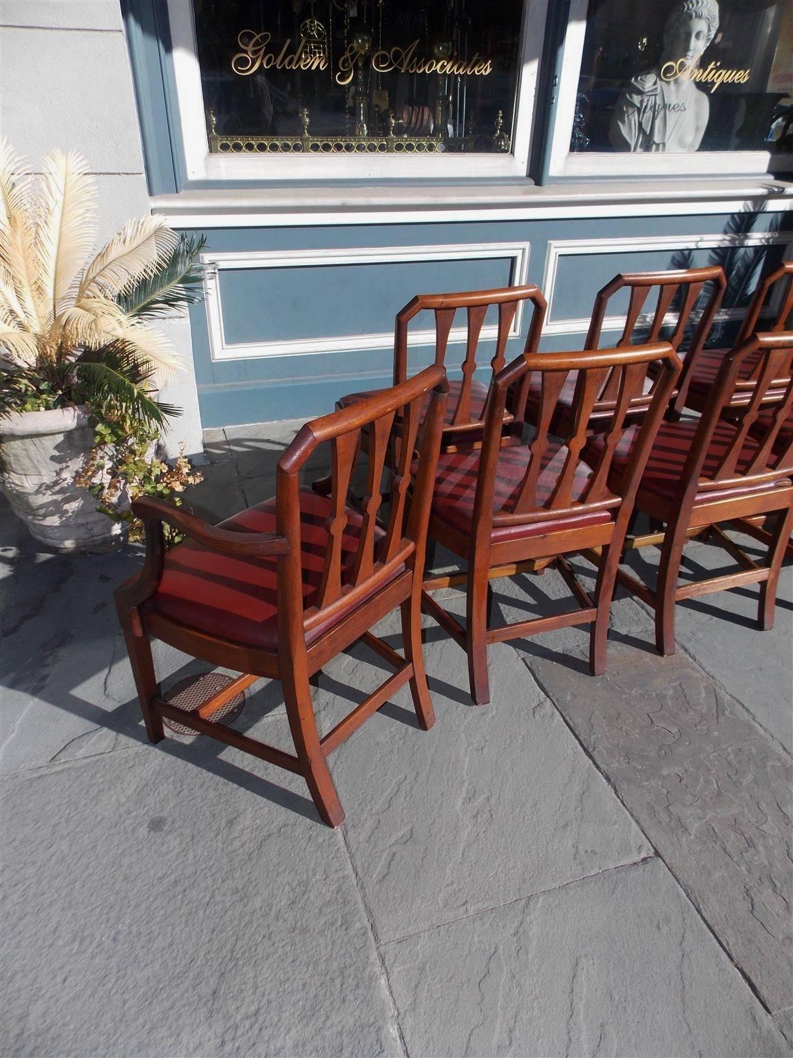 Set of Ten English Regency Mahogany Dining Chairs With Leather Seats, Circa 1800 For Sale 3