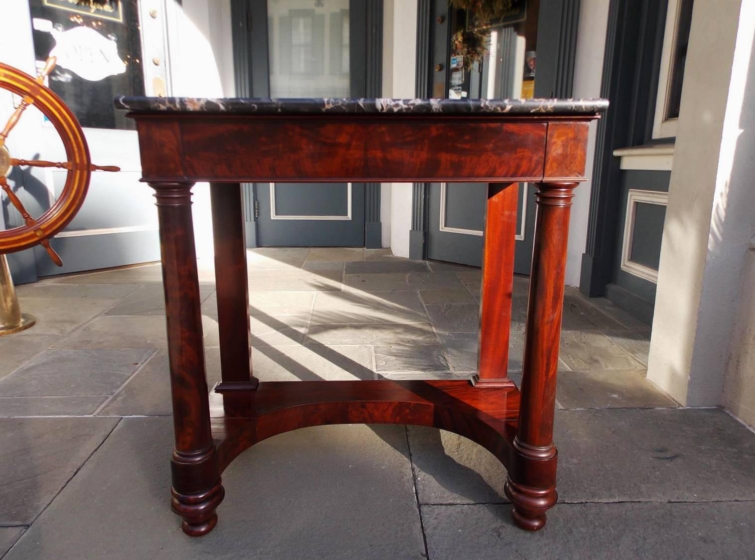 American Classsical Mahogany and Marble-Top Console, Balt, MD, Circa 1820 2