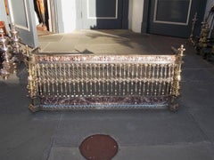 English Cast Bronze Acanthus Decorative Gallery Fire Place Fender, Circa 1820