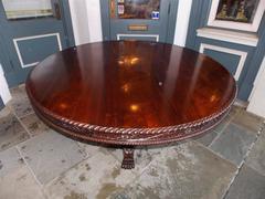 Caribbean Kingswood Gadrooned Circular Pedestal Table, Circa 1830