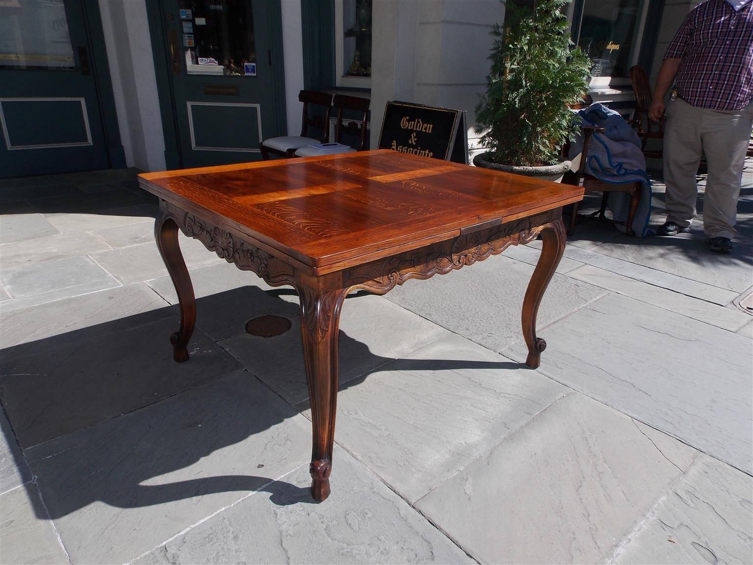 French Provincial Italian White Oak Refractory Dinining Room Table, Circa 1840