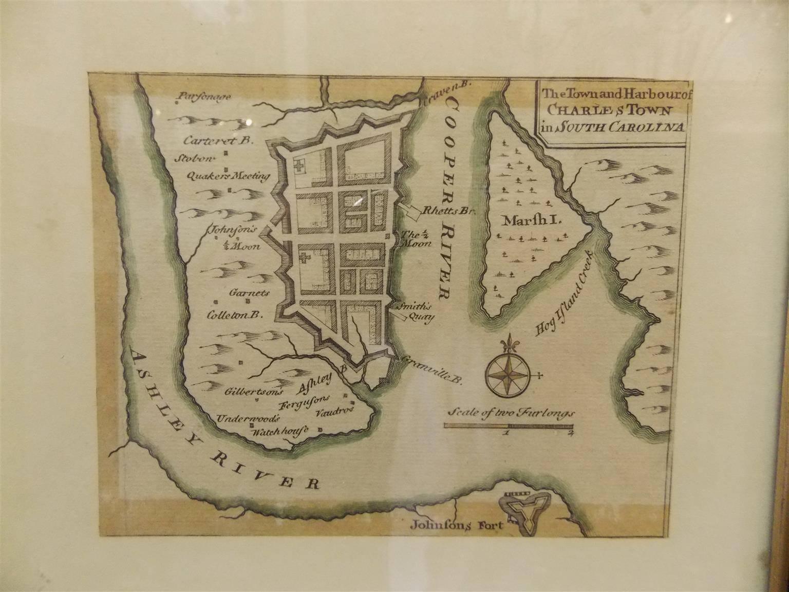 American Rare Charleston, South Carolina Engraved Map 